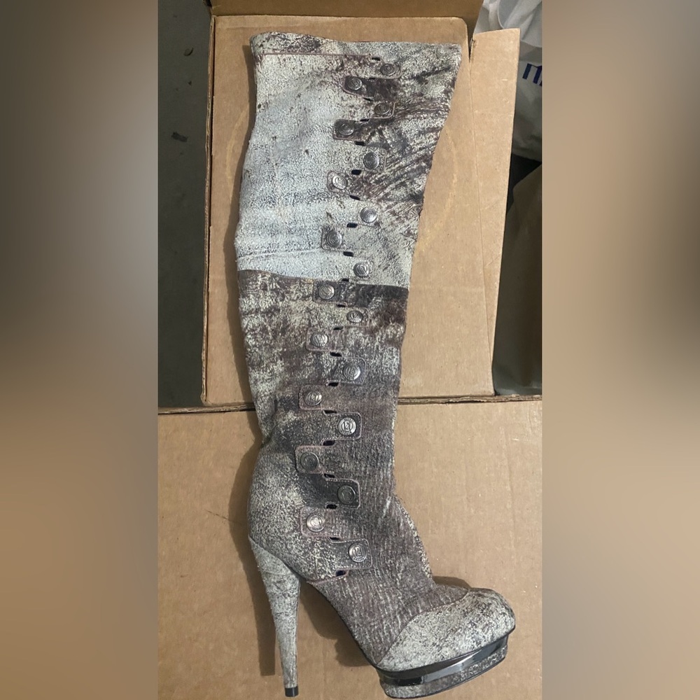 Velvet Angels distressed over the knee boots…